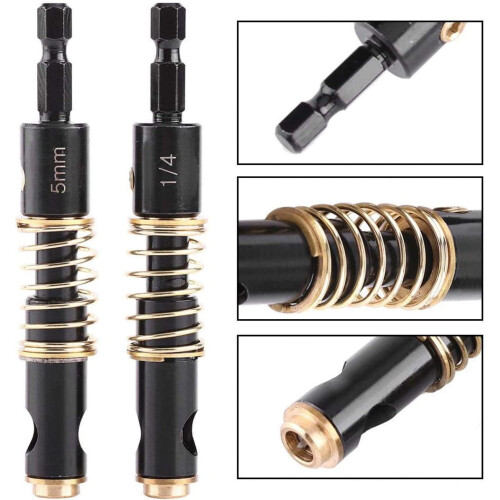1/4" Hex Shank Hinge Drill Bits - Self-Centering Door And Window Hinge Tapper Core Reaming Tool (5mm & 1/4") 2