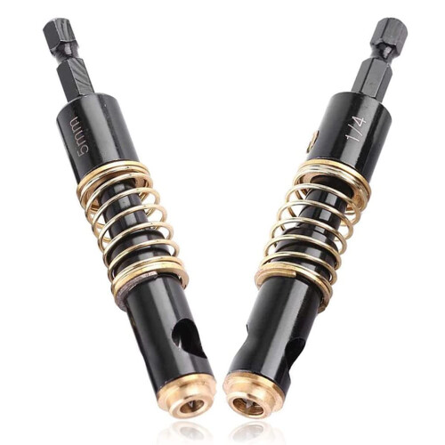 1/4" Hex Shank Hinge Drill Bits - Self-Centering Door And Window Hinge Tapper Core Reaming Tool (5mm & 1/4") 1