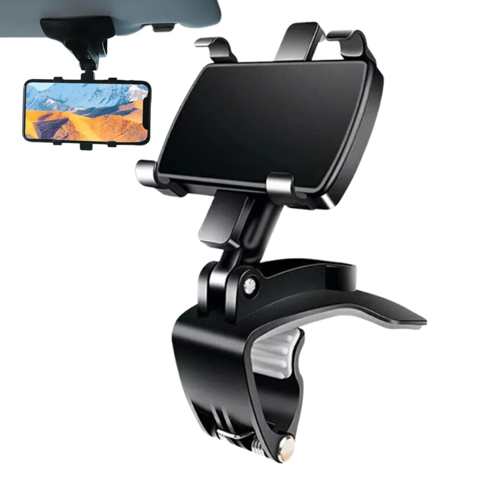 Car Phone Holder | Universal Car Sunshades Navigation Mount, 360-Degree Rotation, Adjustable Phone Clamp 9354506840341