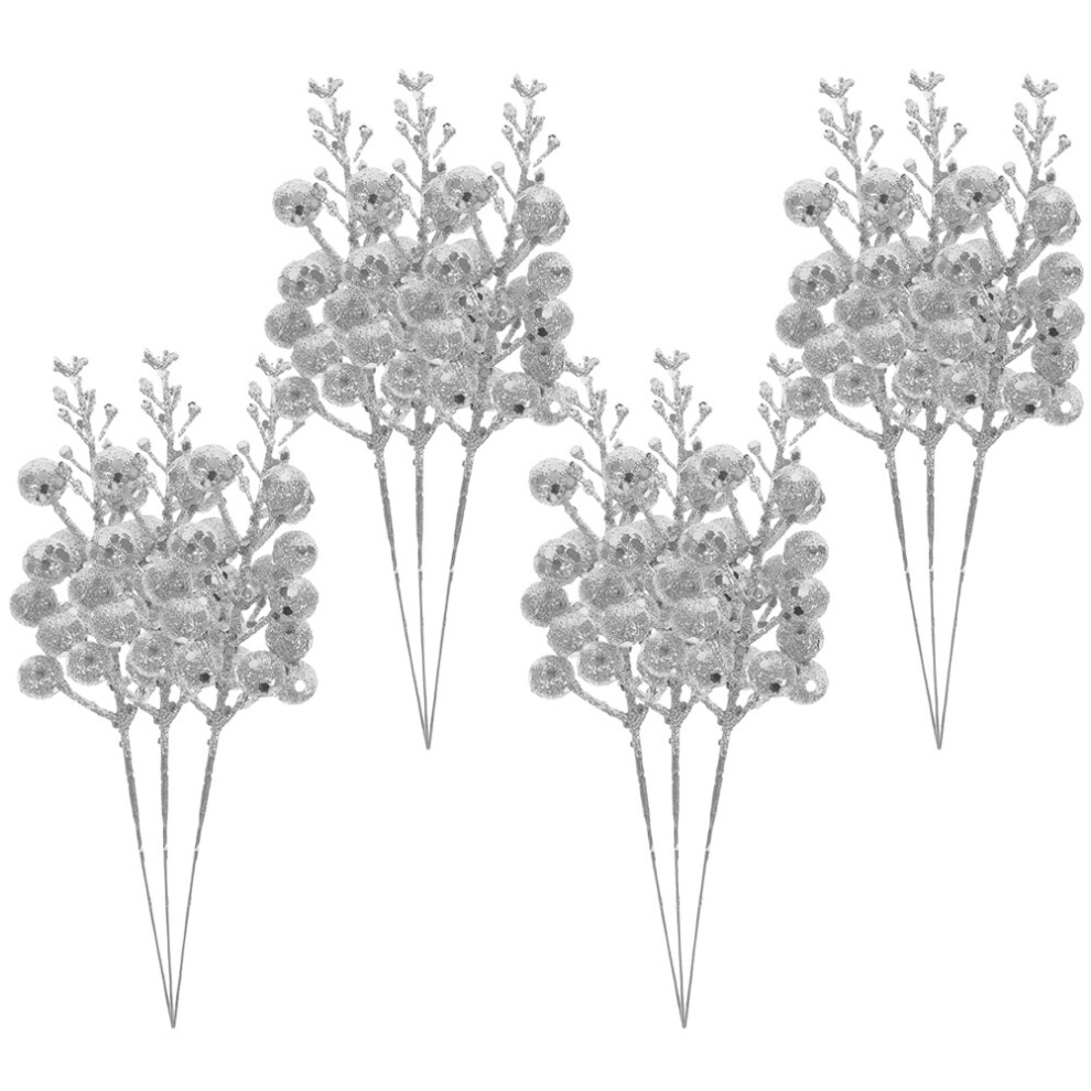 48 Szt. Choinkowych GałąZek Z BłYszcząCymi Jagodami, Imitacja-image