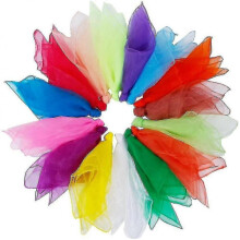 15pcs Dance Scarves, Muti-color Square Juggling Silk Dance Scarves Magic Tricks Performance Props Rhythm Band Scarf 60 X 60 Cm Random Color