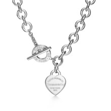 (Silver TO heart-shaped necklace) New heart-shaped brand TO clasp fashionable necklaces in various styles