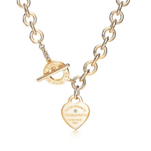(Golden TO heart-shaped diamond necklace) New heart-shaped brand TO clasp fashionable necklaces in various styles