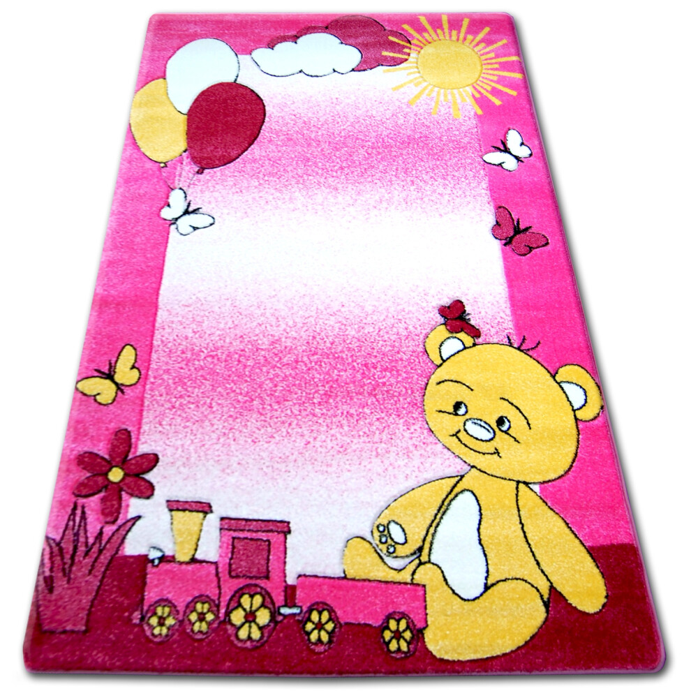 Carpet Children Happy C210 Teddy Bear 240X330 Cm Pink Rugsx