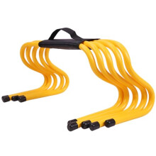 Sports Training Hurdle 5-Piece Set, Agility Hurdles For Indoor And Outdoor Practice, Yellow 23 cm (9in) With Carry Strap