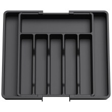 (Black, one-size) Silverware Drawer Organizer, Extendable Design Cutlery & Knife Organizer, Kitchen Storage Box, Cutlery Tray for Spoon, Fork and Knife