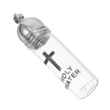 Glas Taufglas Flasche Mit Kreuz Für Christliche Feiern Silber