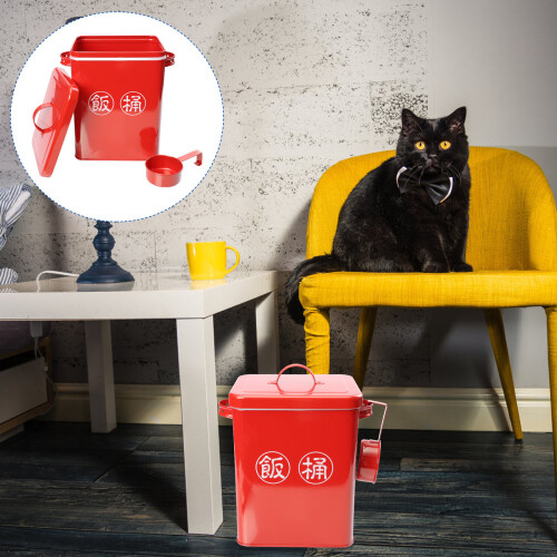 tierfutter-eimer fass feuchtigkeitsgeschützt für zu hause (rot) 1