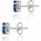 (Blue Sapphire) 2 Carat Created White Sapphire Sterling Silver Stud Earrings, 6mm 2