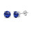 (Black Spinel) 2 Carat Created White Sapphire Sterling Silver Stud Earrings, 6mm 2