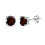 (Garnet) 2 Carat Created White Sapphire Sterling Silver Stud Earrings, 6mm 1