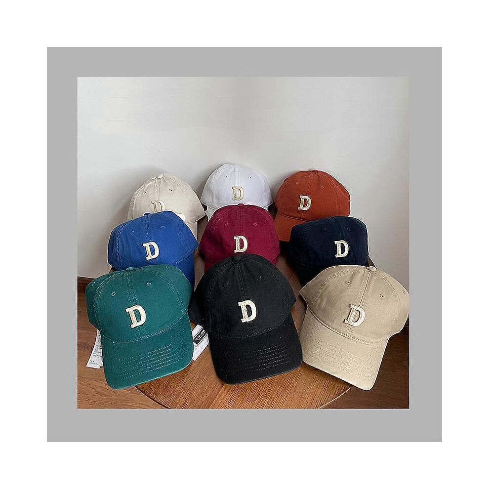Kikidex (As Show, One Size) Spring Soft Top Washed D Letter Peaked Hat Women, All-Match Casual Baseball Caparmygreen