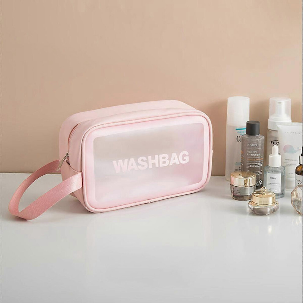 Kikidex (As Show, One Size) Clear Toiletry Bag Waterproof Toiletry Travel Bag Clear Pvc Zippered Cosmetic Bag Cosmetic Makeup Bag
