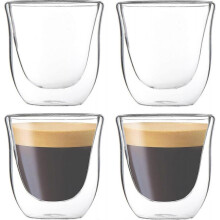 4 Pack 80ML Espresso Cups, Double Wall Thermo Insulated Espresso Cups, Glass Coffee Cups