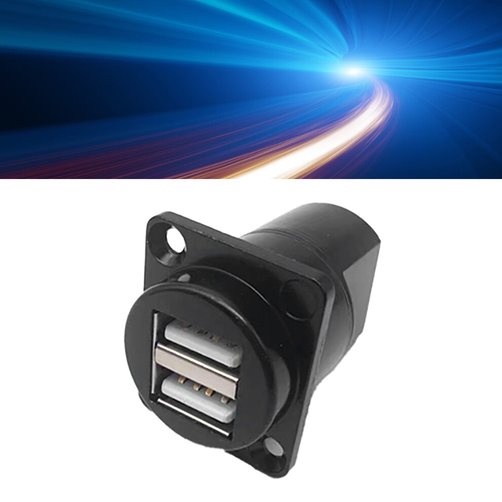 Shell Usb D Type Panel Mount Connector Female To Female Dual Ports Black 8731351169963