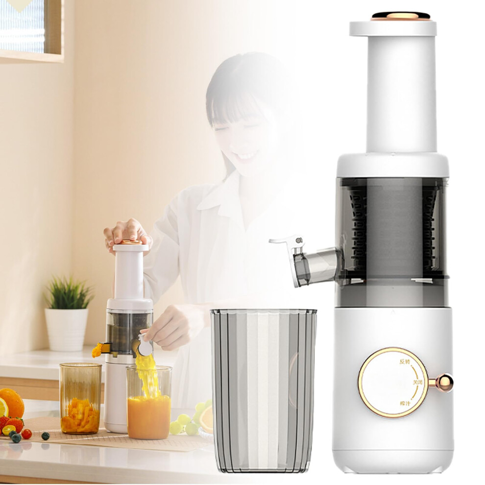 200W Slow-Speed Masticating Juicer, Forward/Reverse Rotation, 98% Juice Yield, 1.8mm Filter, Anti-Spill Outlet, White-image-OPC-PKMZBGV-NEW