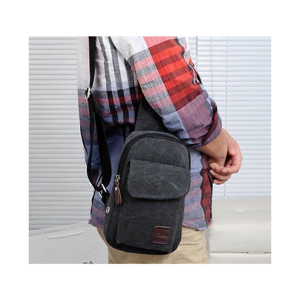 Kikidex (As Show, One Size) Men's Casual Crossbody Bags Canvas Shoulder Bags Crossbody Bags Fashion Shoulder Bags Grey