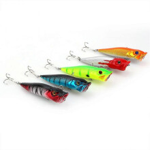 Lot 5pcs Popper Fishing Lures Bass Crankbaits Baits Tackle Minnow Fish Lure