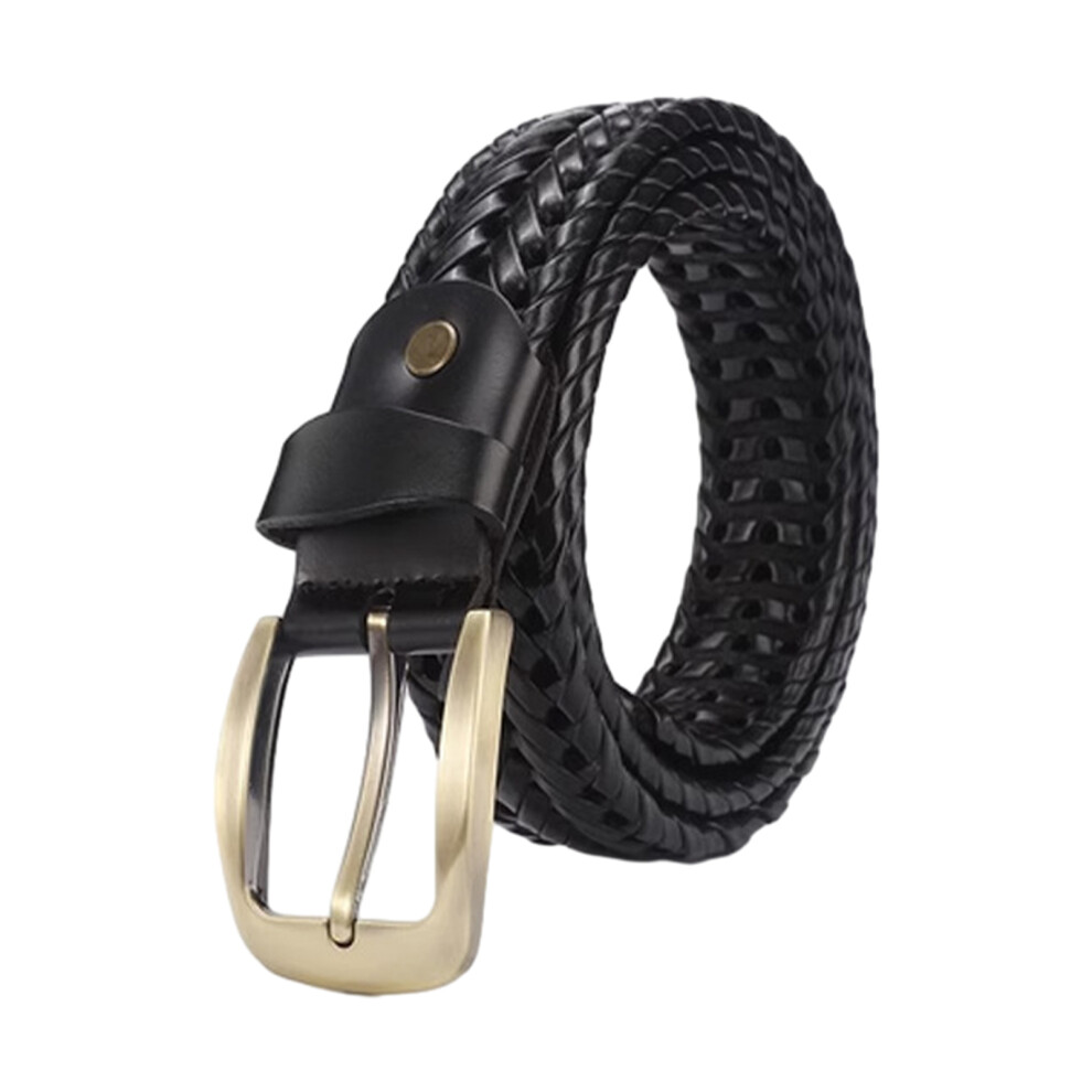 (Black) Premium Leather Men Braid Belt Stylish And Durable Match For Any-image-OPC-PKMZGJP-NEW