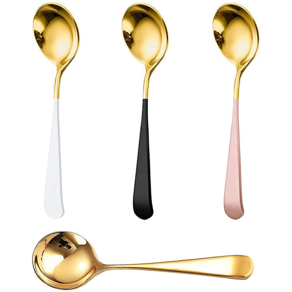 Set of 4 6.3 inch Stainless Steel Coffee Spoons for Iced Tea, Coffee, Sugar, Dessert, Antipasto, Cappuccino, Cake