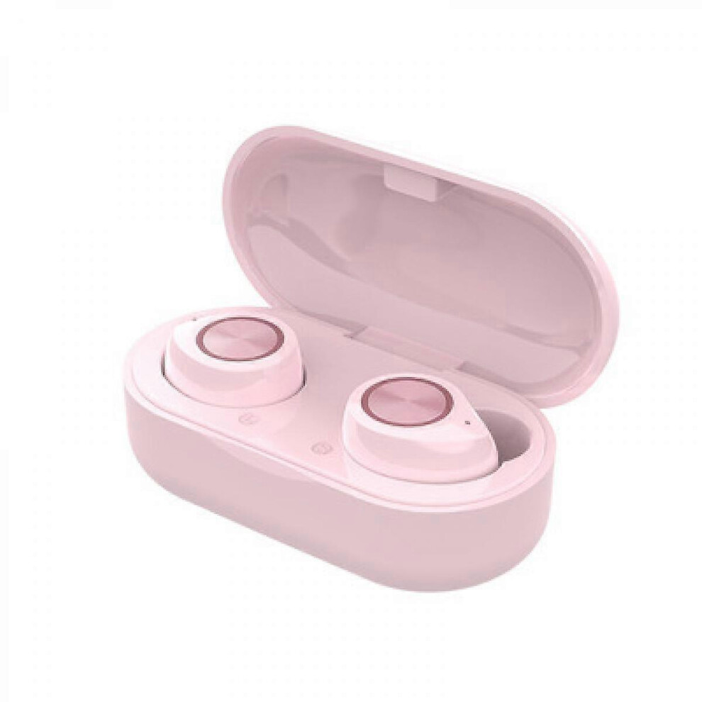 Kikidex (As Show, One Size) V5.0 Bluetooth Earbuds Waterpoof Led Sports In-Ear Wireless Headphones,Hd Stereo Sound Bluetooth Wireless Earphone With Charging C Pink