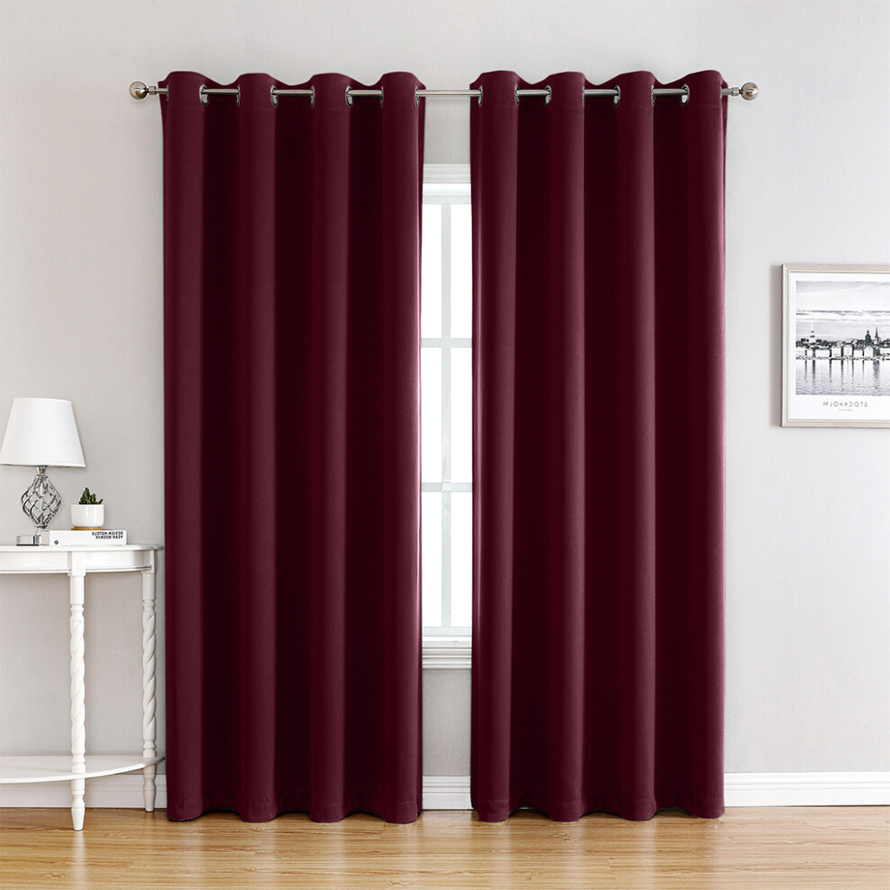 (wine red132x160) 2pieces Colorful Life Blackout Curtains With Multi-color Options And-image-OPC-PKMZPWZ-NEW
