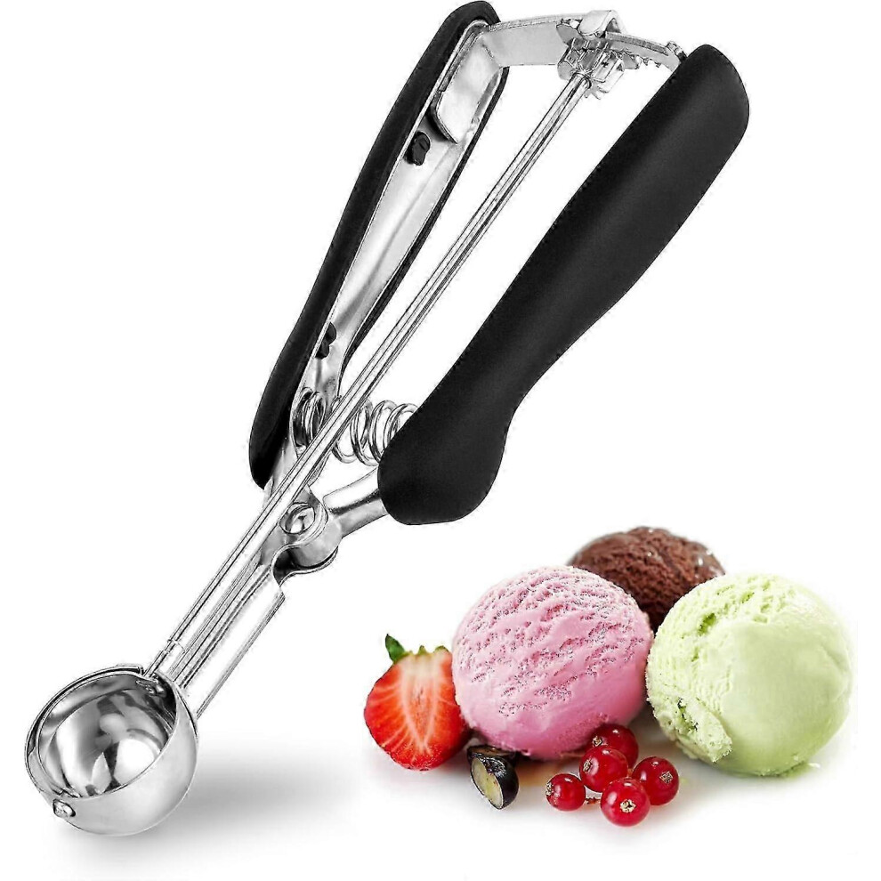 Small Cookie Scoop 2 Teaspoons, Professional Stainless Steel Ice Cream Scoop 30mm, Quick Release