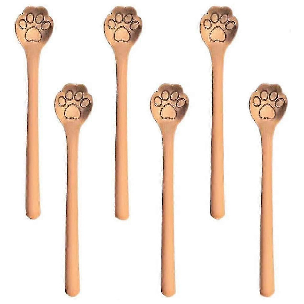 Pcs Cute Cat Claw Stainless Steel Coffee Spoons Dessert Spoons 15cm for Ice Cream, Appetizers, Sugar, Wet Cat Food (Rose Gold)