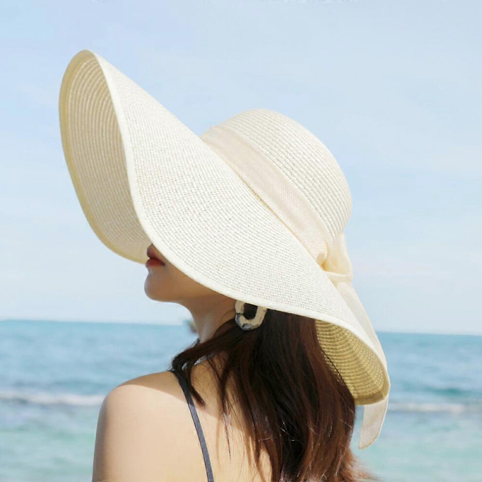 Kikidex (As Show, One Size) Funcredible Wide Brim Sun Hats For Women - Floppy Straw Hat,Milk White