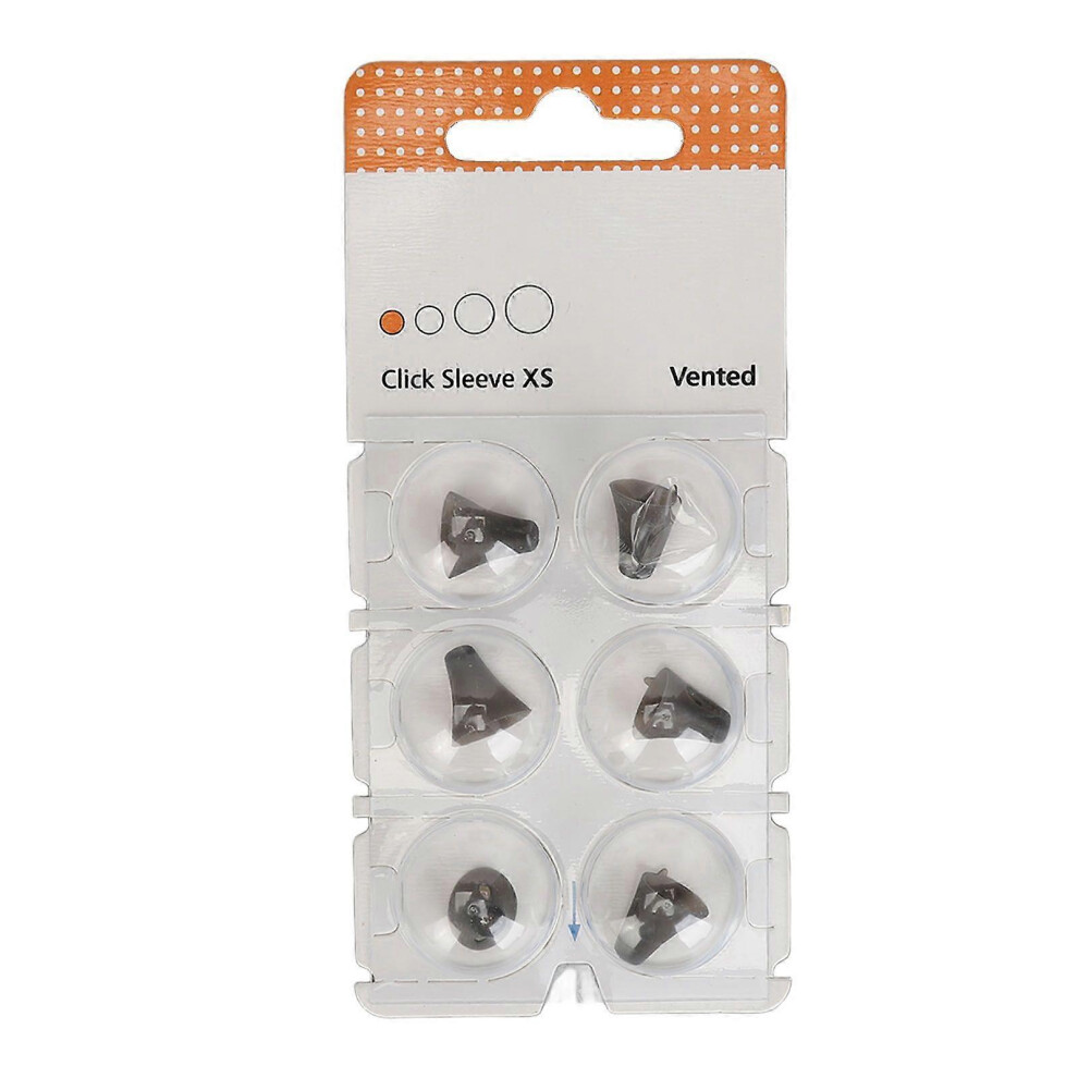 6Pcs Click Sleeve Vented Silicone Anti Static Washable Sound Amplifier Click Sleeve Accessory Xs Black 6935159260071