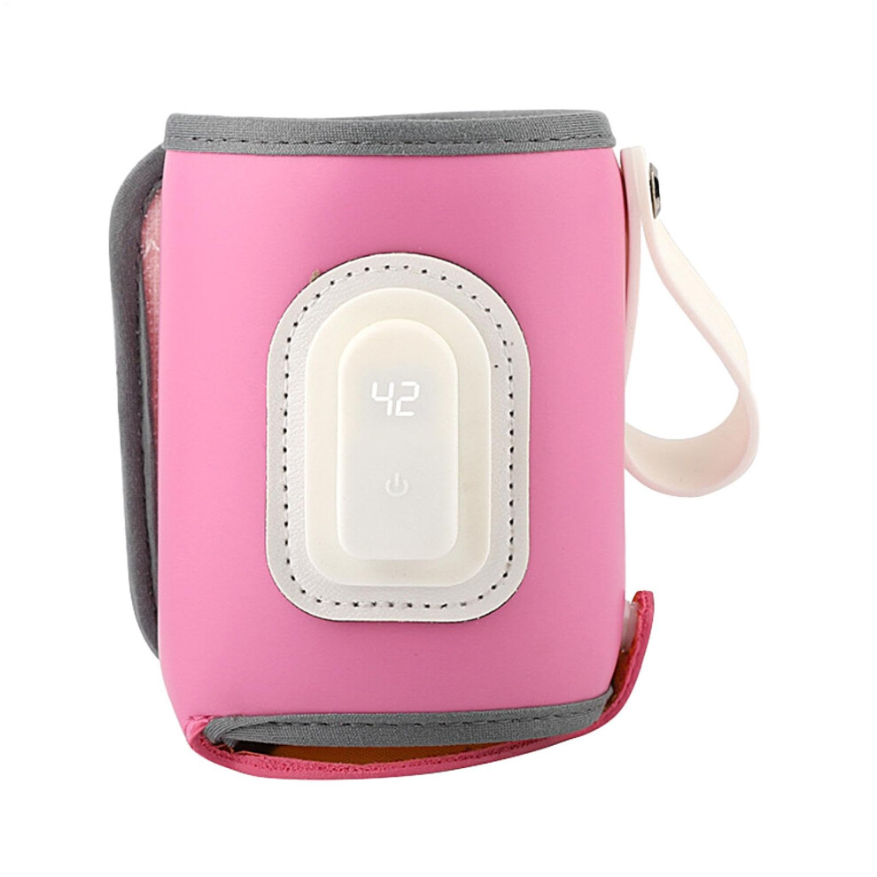 Baby Milk Warmer Portable Usb Rechargeable Bottle Warmer Insulating And Fast Heating Cover For Breast Milk Pink