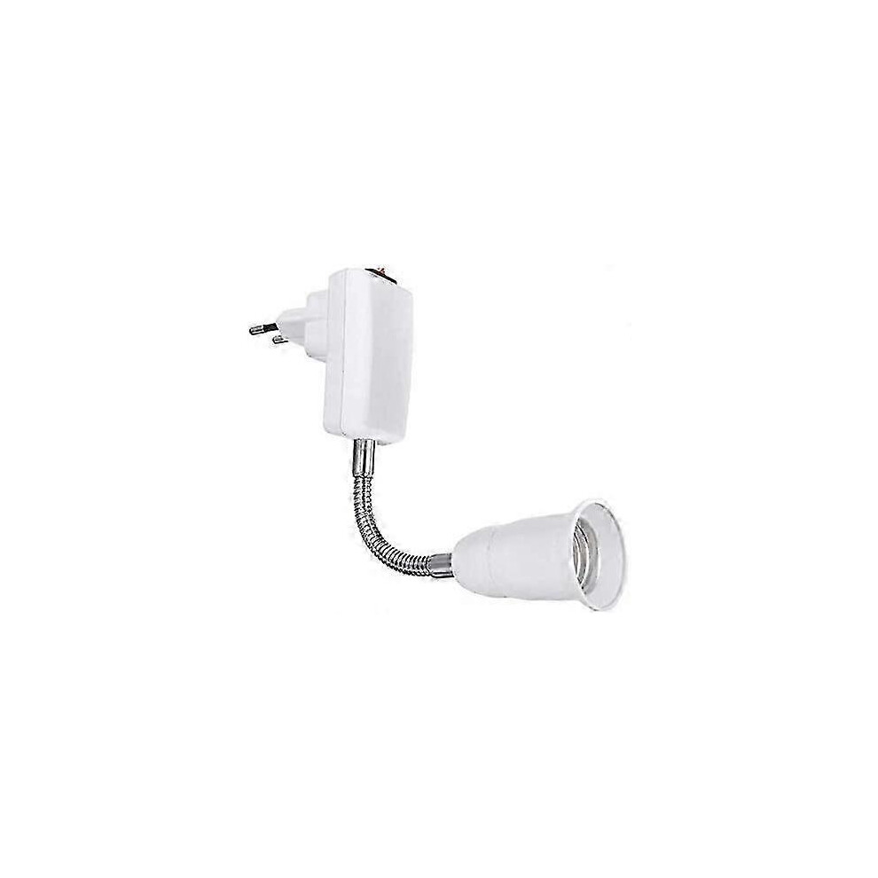 E27 Socket With Wireless Switch, Base For E27 Bulb, Flexible With Arm, Quick Socket For Reading Lamp (Without Bulb) White