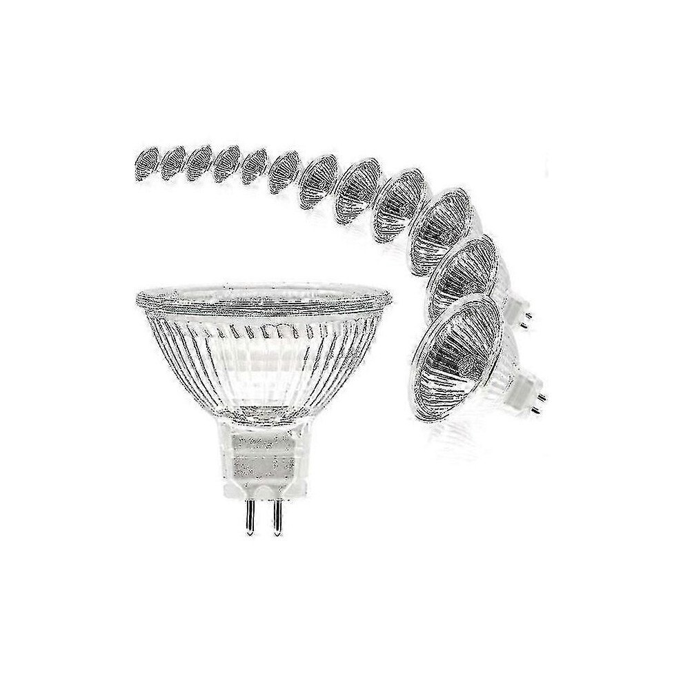 Mr16 12V 20W Gu5.3 Dimmable Spotlight Bulb, 2-Pin Halogen Bulb, Warm 2700K, Pack Of 12 (Mr16-20W-12P) [Xh] White