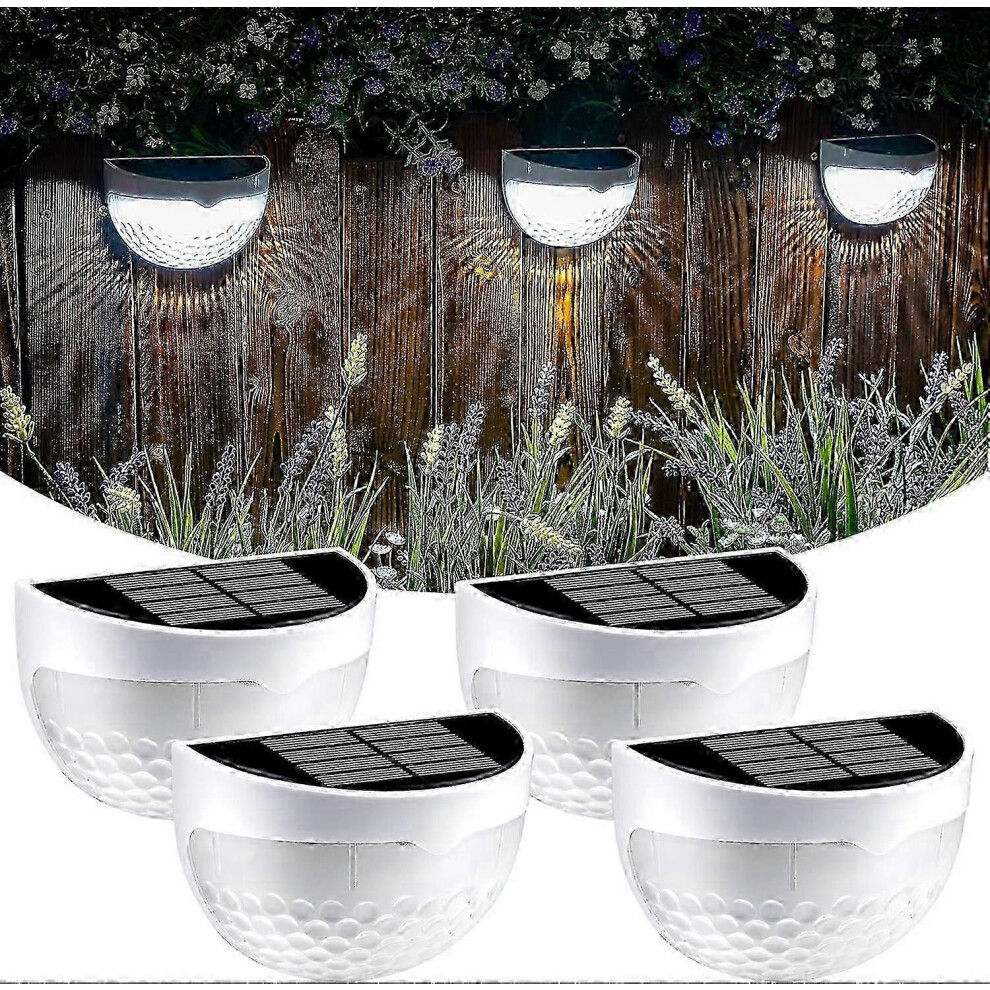 Pack Solar Lights For Fence, Deck, Stairs, Post, Wall (White) White