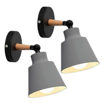 Pack Vintage Industrial Wall Sconces E27 Adjustable Metal Wall Light, Retro Indoor Wall Lamp for Bedroom Kitchen Restaurant (No Switch)
