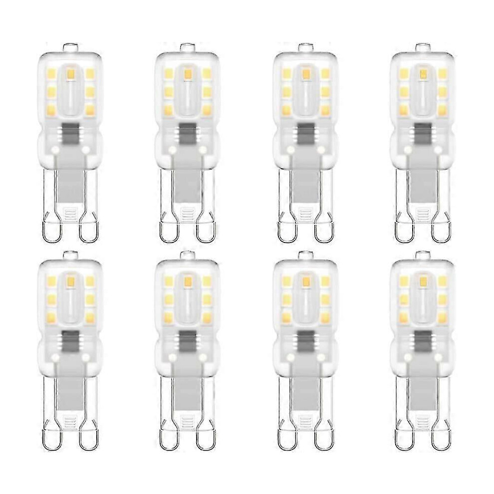 G9 Led Bulb, 3W 30W Halogen, 220V, Natural 5500K, Pack Of 8 [Energy Class E] White