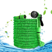 (Green, 75FT) Garden Hose Expandable Garden Hosepipe Strongest Double Latex Inner Tube with 7 Function Spray Gun Universal Connector 75FT/100FT/150FT/200F