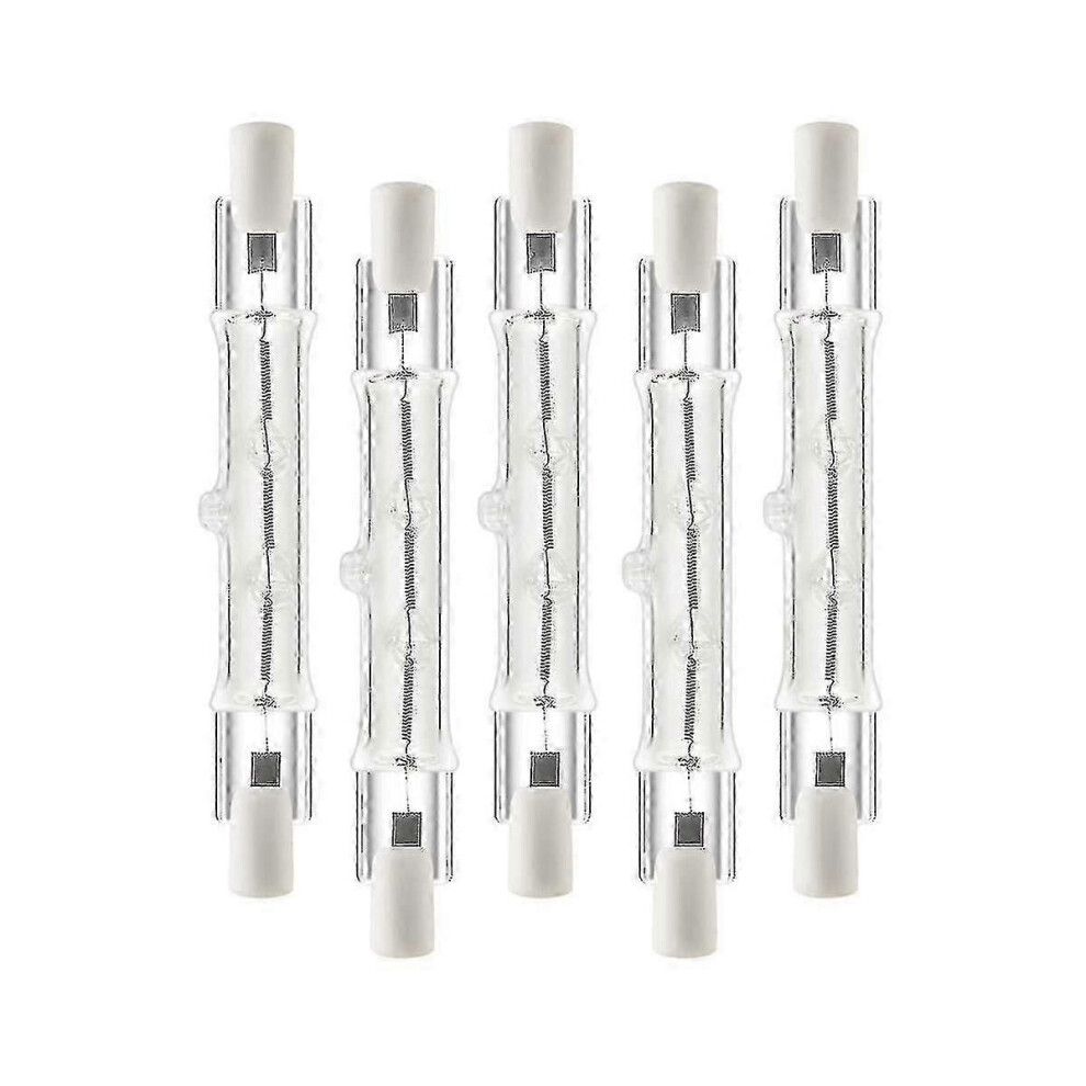 Pack of 5 R7s 118mm 300W 230V Linear Halogen Bulbs, Compatible with Dimmable Halogen Lamps