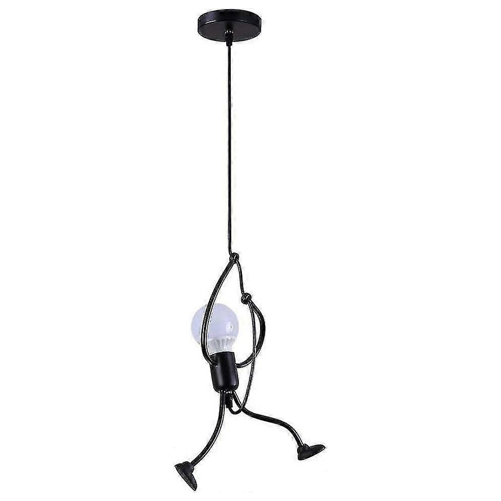 E27 Iron People Living Room Chandelier Children's Room Chandelier, Creative Cartoon Living Room Chandelier, Bedroom Pendant Fixture Light