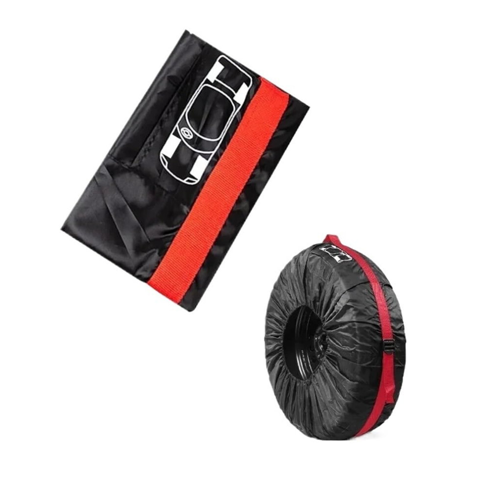 Universal Car Spare Tire Cover 210D Oxford Cloth Dust-Proof Protector S Red 9354506841966