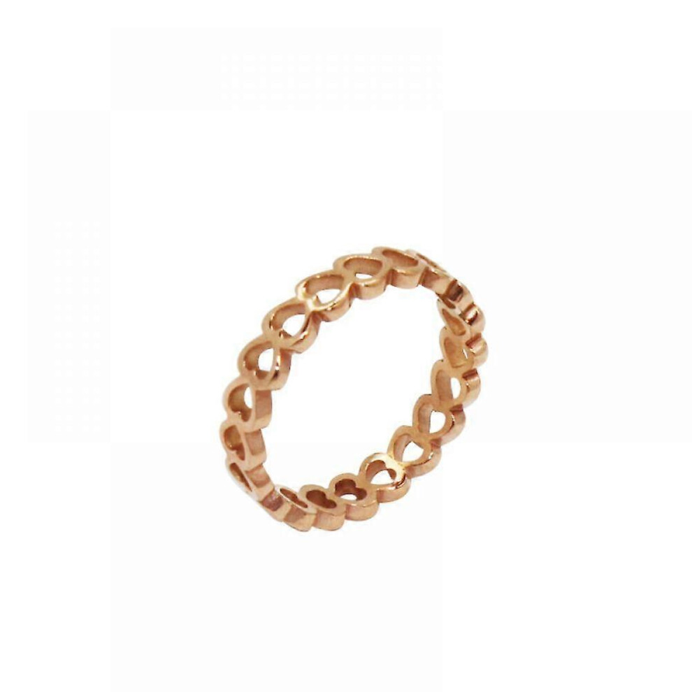 (As show, One size) Jewelry Band of Hearts Rose Ring