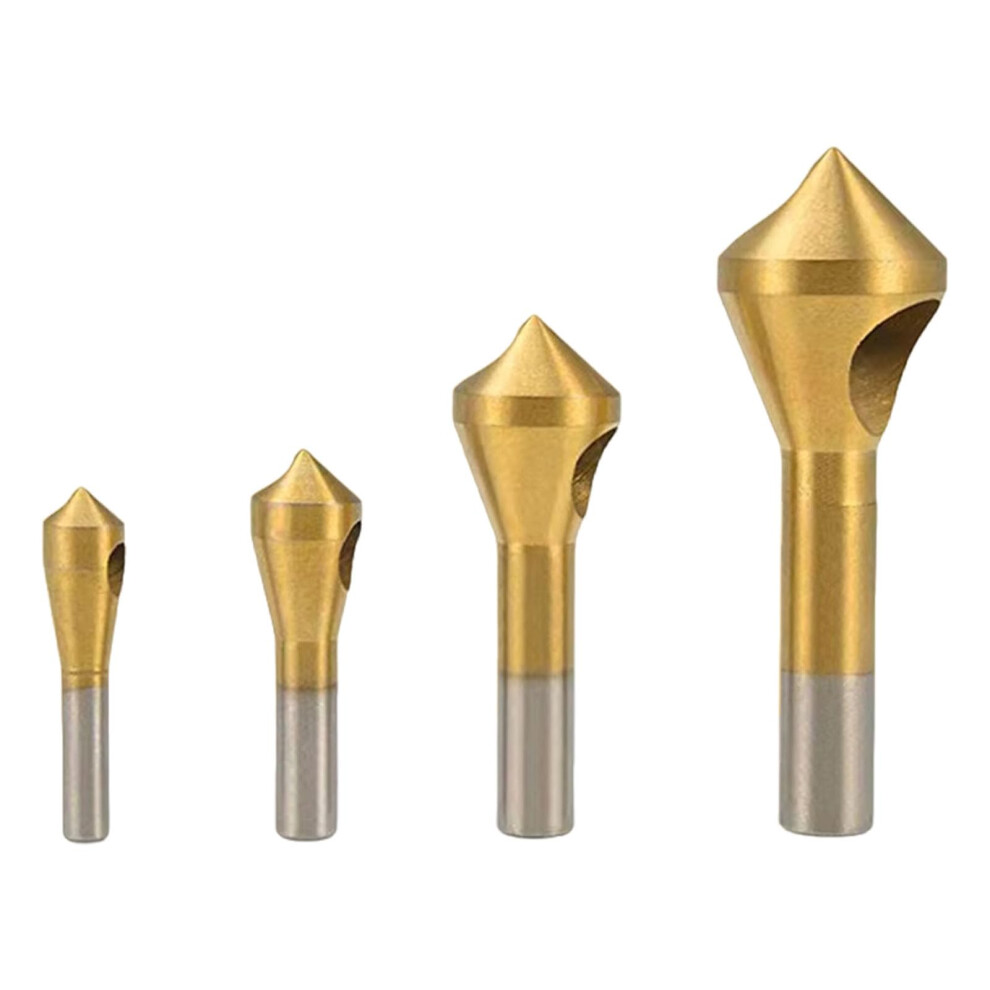 Countersink Deburring Drill Bit Set 4-Piece Coated For Steel Aluminum Wood Taper Hole Cutter Chamfering Tools 9354506841980