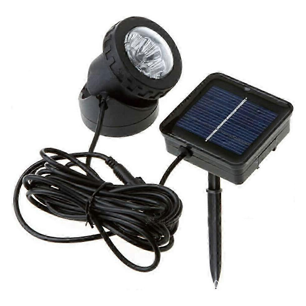 Solar Pond S, Waterproof Submersible Fountain For Pool Underwater Decoration, 6 Led Solar Spot (White) Light/White