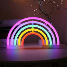 Neon Lights, USB/Battery Neon Hanging Lights Planet Neon Lamp for Bar, Wedding Decoration, Birthday Party, etc. (Rainbow 30.3 x 2 x 18 cm)