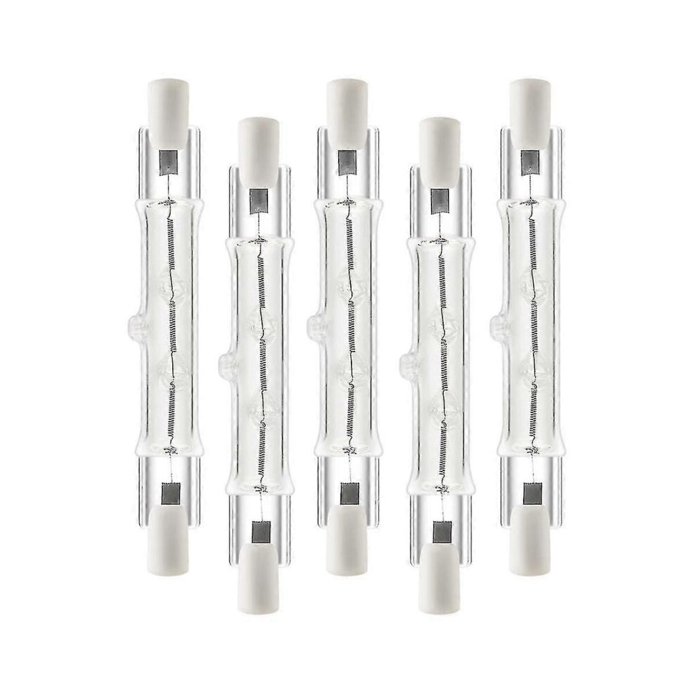 Pack of 5 R7s 118mm 300W 230V Dimmable Linear Halogen Bulbs for Construction