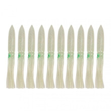 10 Pcs Squid Lure 30cm Silicone Lifelike Luminous Squid Skirt Fishing Bait with Hook Transparent