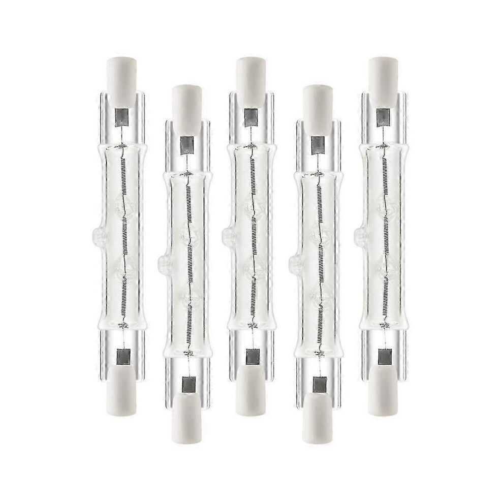 Pack of 5 R7S 118mm 300W 230V Dimmable Linear Halogen Bulbs for Construction Sites