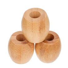 3Pcs Bamboo Toothbrush Bases Brown Eco-Friendly Razor and Pen Holders