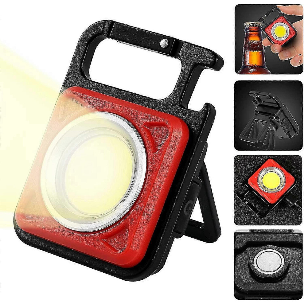 Mini Rechargeable Led Flash, 800 Lumens Magnetic Work For Bedside, Workshop, Emergency, Outdoor, Light/Red