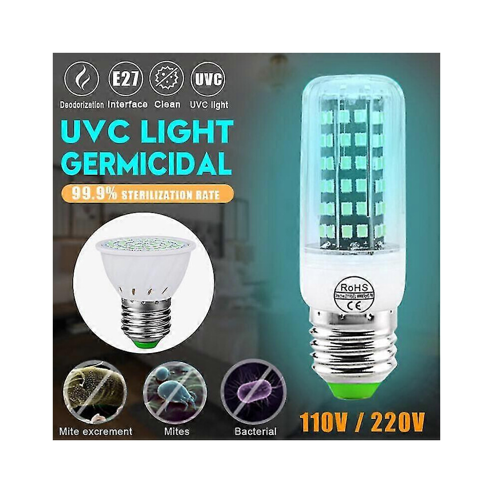 E27 2385 Smd 250Nm Led Germicidal Uv Lamp Sterilization Disinfection Light
